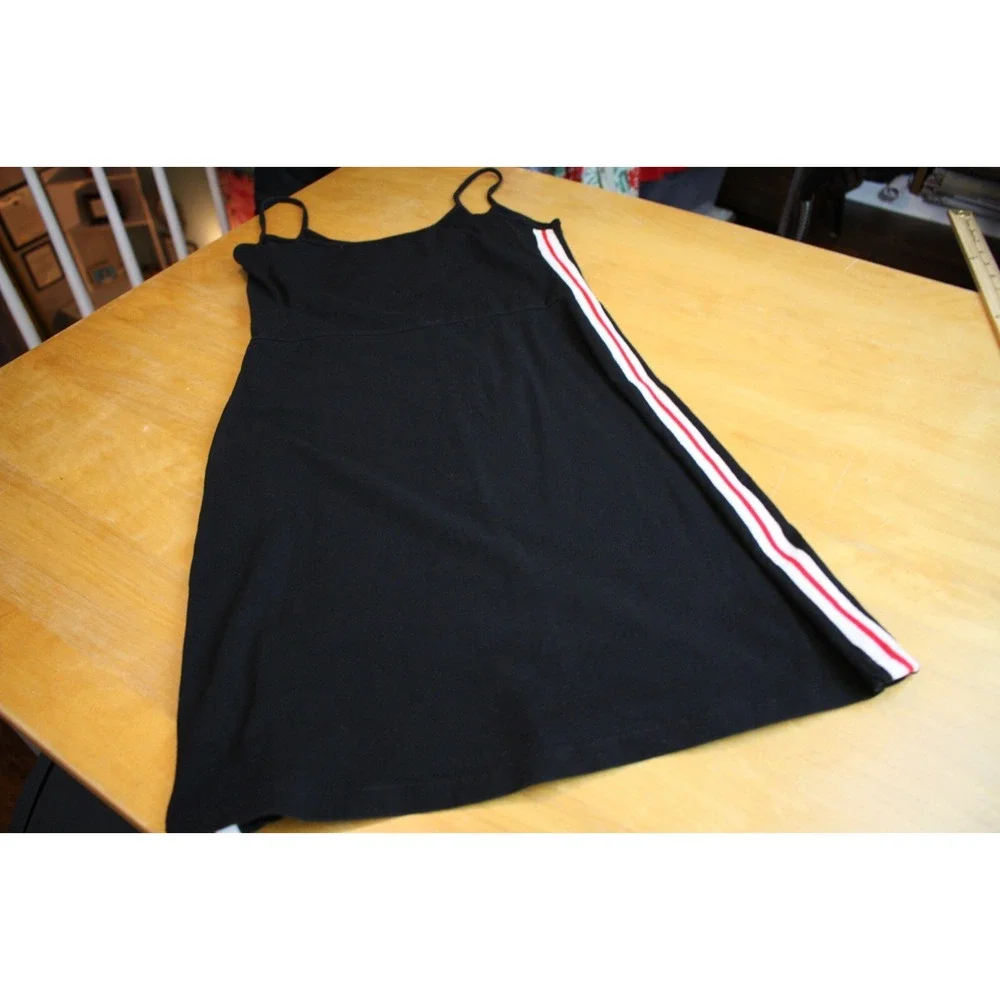Brandy Melville Dress Womens Small Black Kyran Bodycon Mini Striped Y2K Cotton